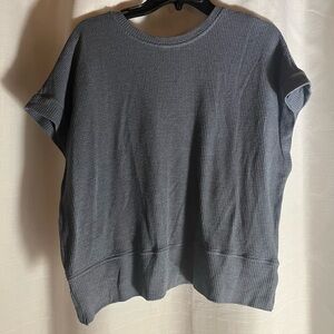 SHEIN Slate Blue Textured Short Sleeve Tee